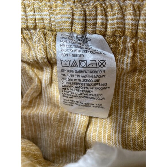 Isaac Mizrahi Live Tall Bridgehampton Striped Wide Leg Linen Pant 2X Dijon NEW - Picture 5 of 7